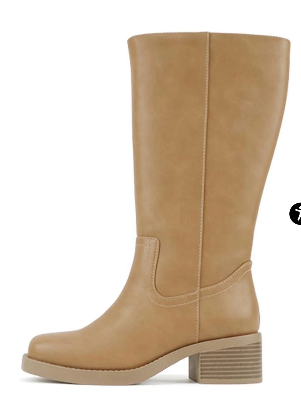 fab'rik Tan Mid-Calf Block Heel Boots